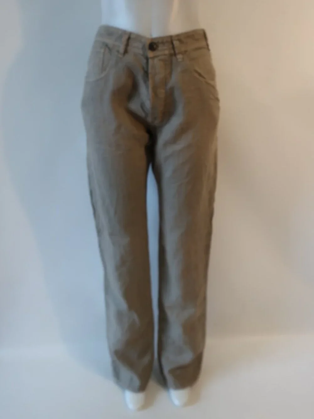 NWT Mens Paul Smith Jeans Olive (Item- 112) Pure Linen Button-Fly Pant 32